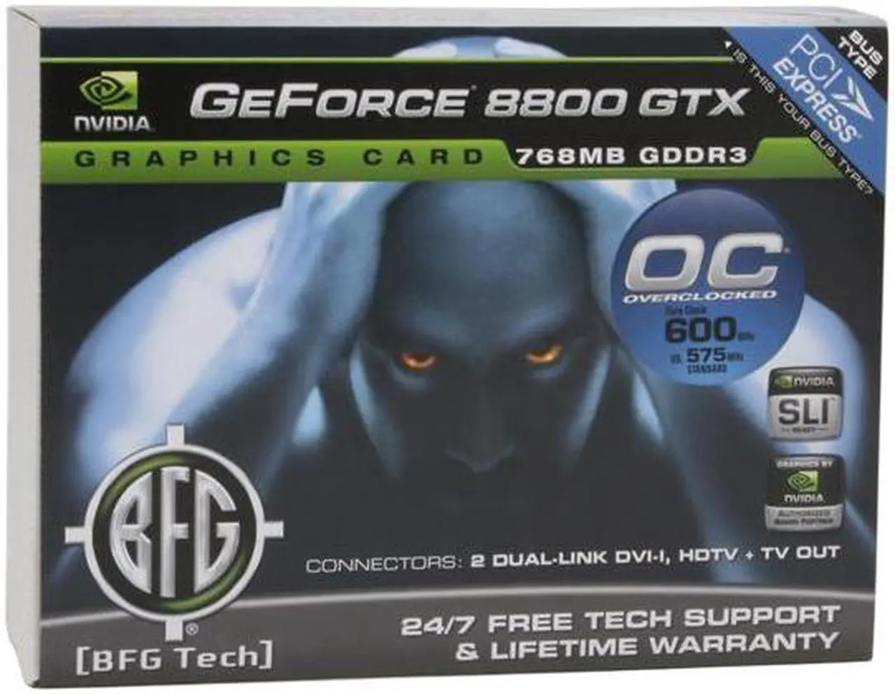 Alt view image 8 of 8 - BFG Tech GeForce 8800 GTX 768MB GDDR3 PCI Express x16 SLI Support Graphics Card BFGR88768GTXOCE