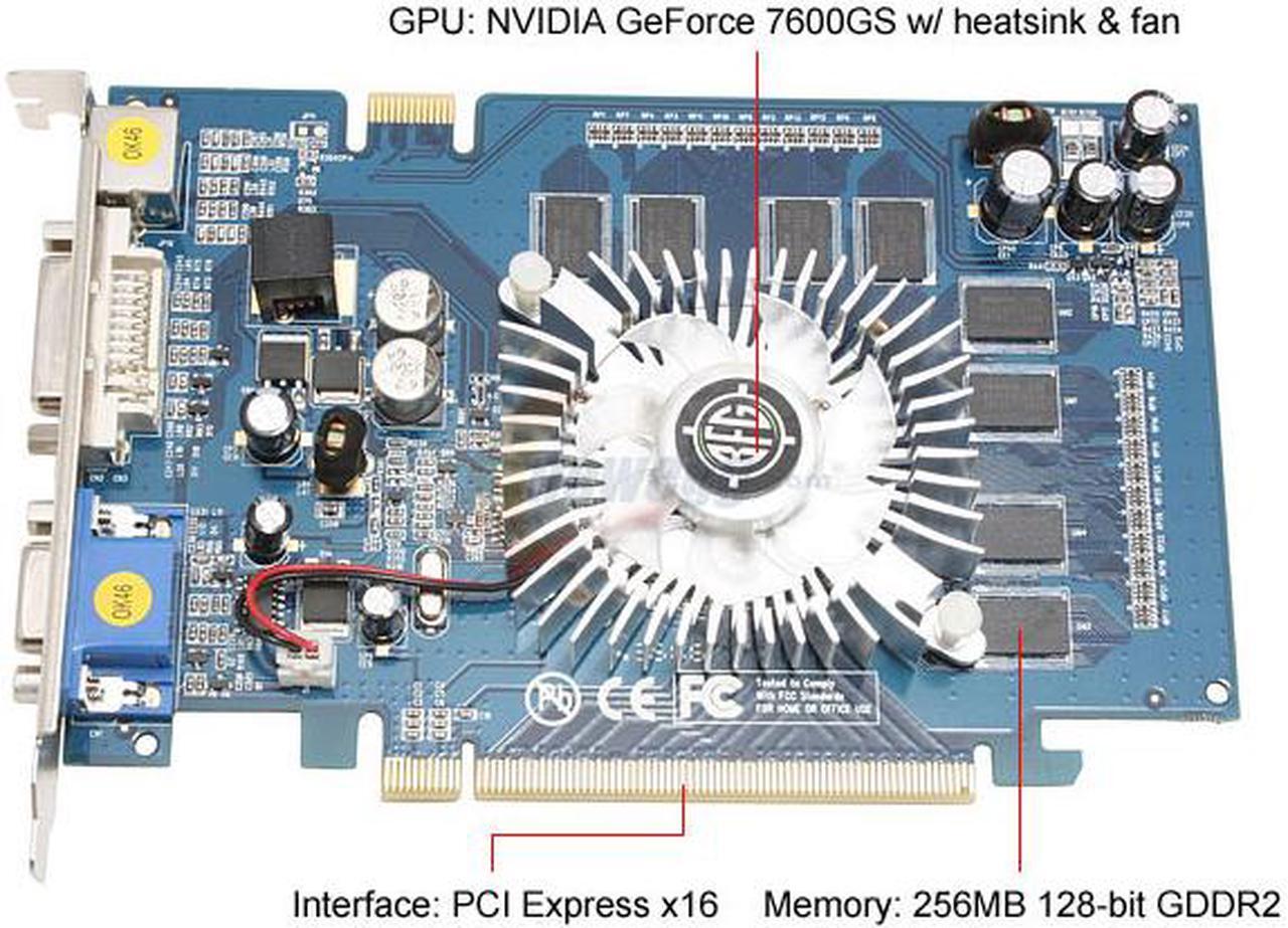Alt view image 3 of 6 - BFG Tech GeForce 7600GS 256MB GDDR2 PCI Express x16 SLI Support Graphics Card BFGR76256GSOCE