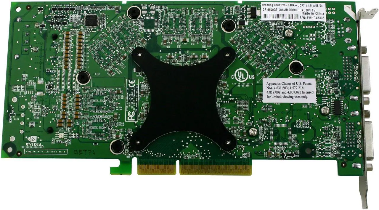 Alt view image 3 of 5 - XFX GeForce 6800GT 256MB GDDR3 AGP 4X/8X Graphics Card PVT40AUD