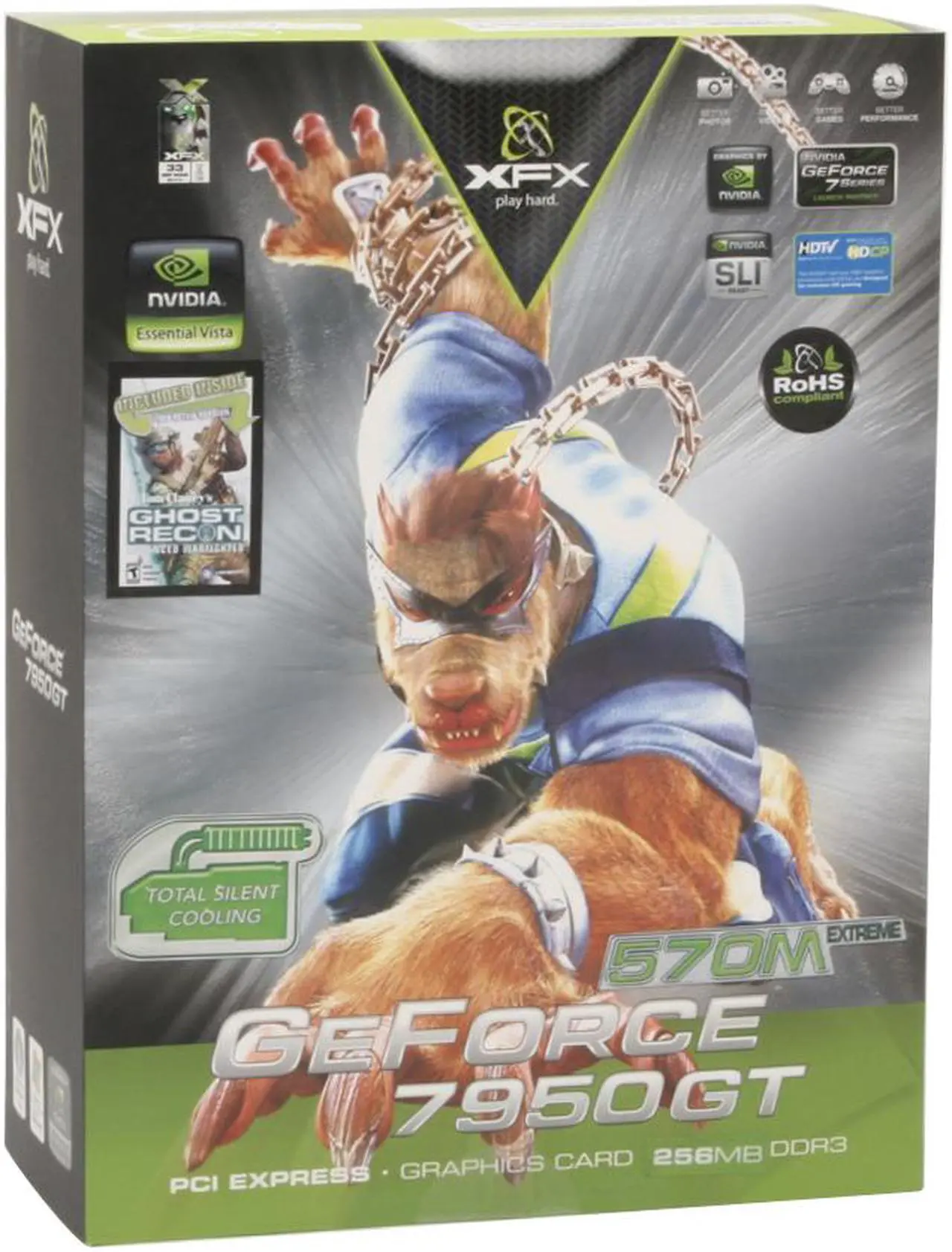 Alt view image 8 of 8 - XFX GeForce 7950GT 256MB GDDR3 PCI Express x16 SLI Support Graphics Card PVT71JUHE4
