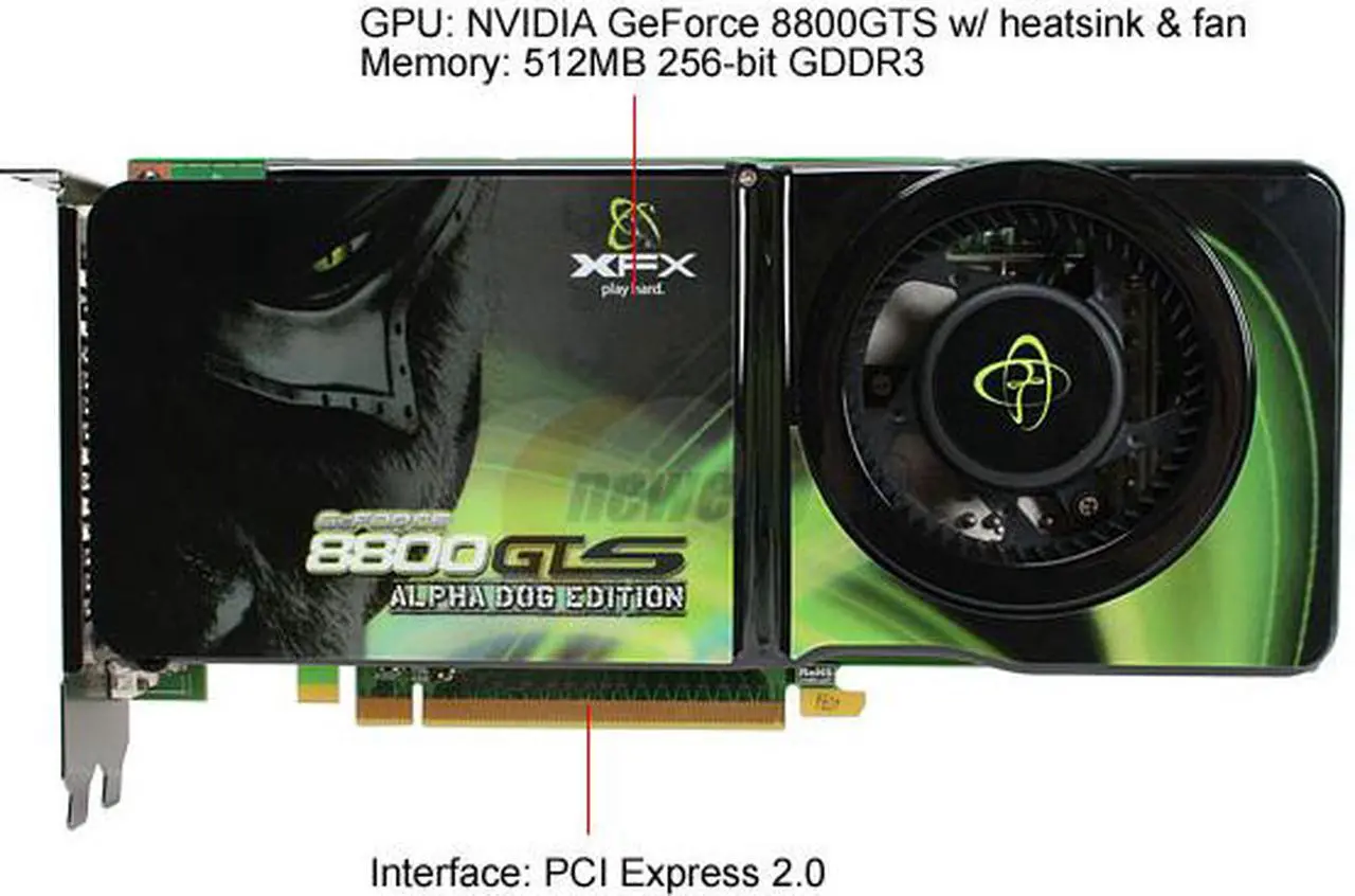 Alt view image 3 of 6 - XFX GeForce 8800GTS (G92) 512MB GDDR3 PCI Express 2.0 x16 SLI Support Graphics Card PVT88GYDF4