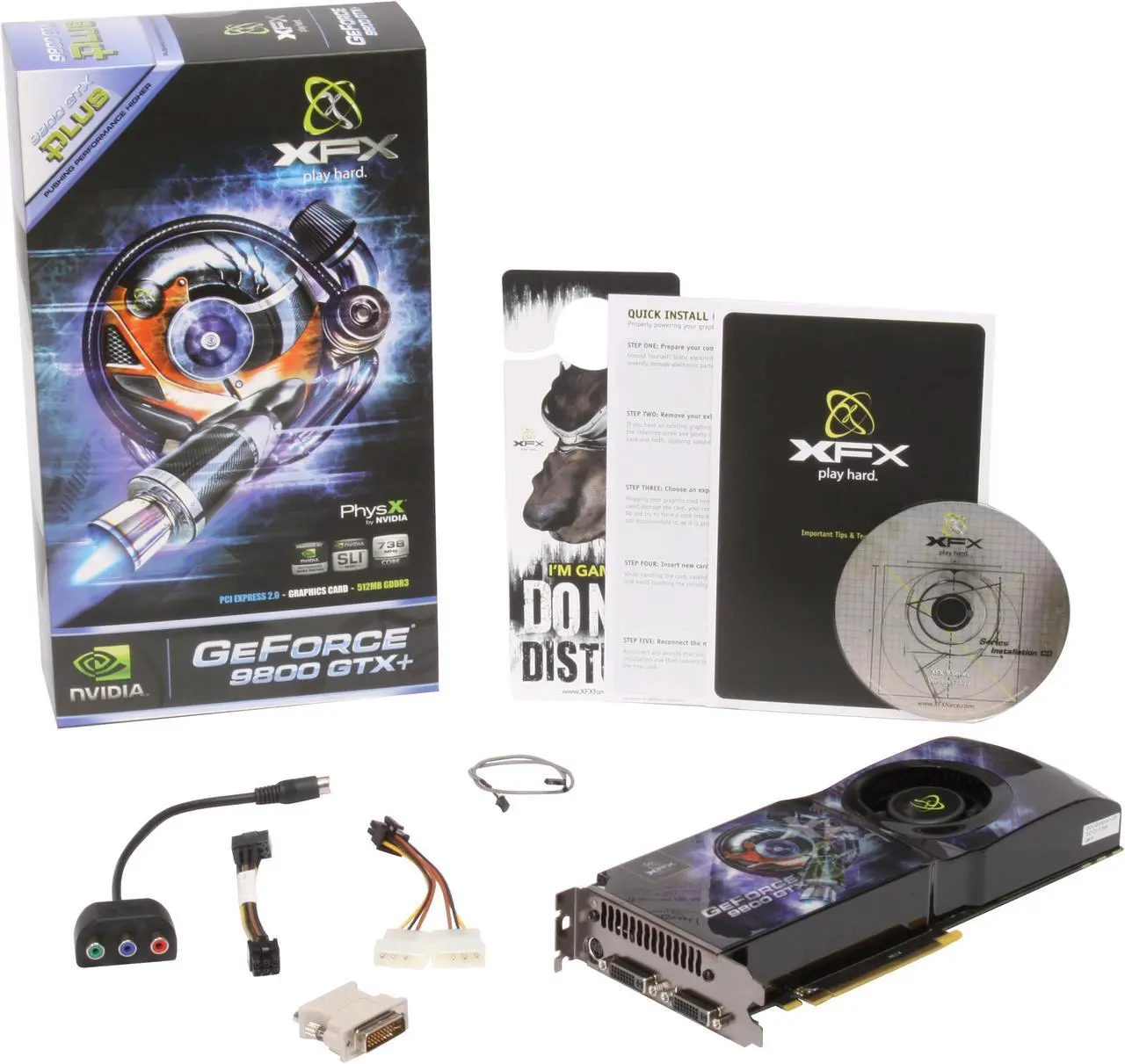 Alt view image 6 of 6 - XFX GeForce 9800 GTX+ 512MB GDDR3 PCI Express 2.0 x16 SLI Support Graphics Card PVT98WYDFH