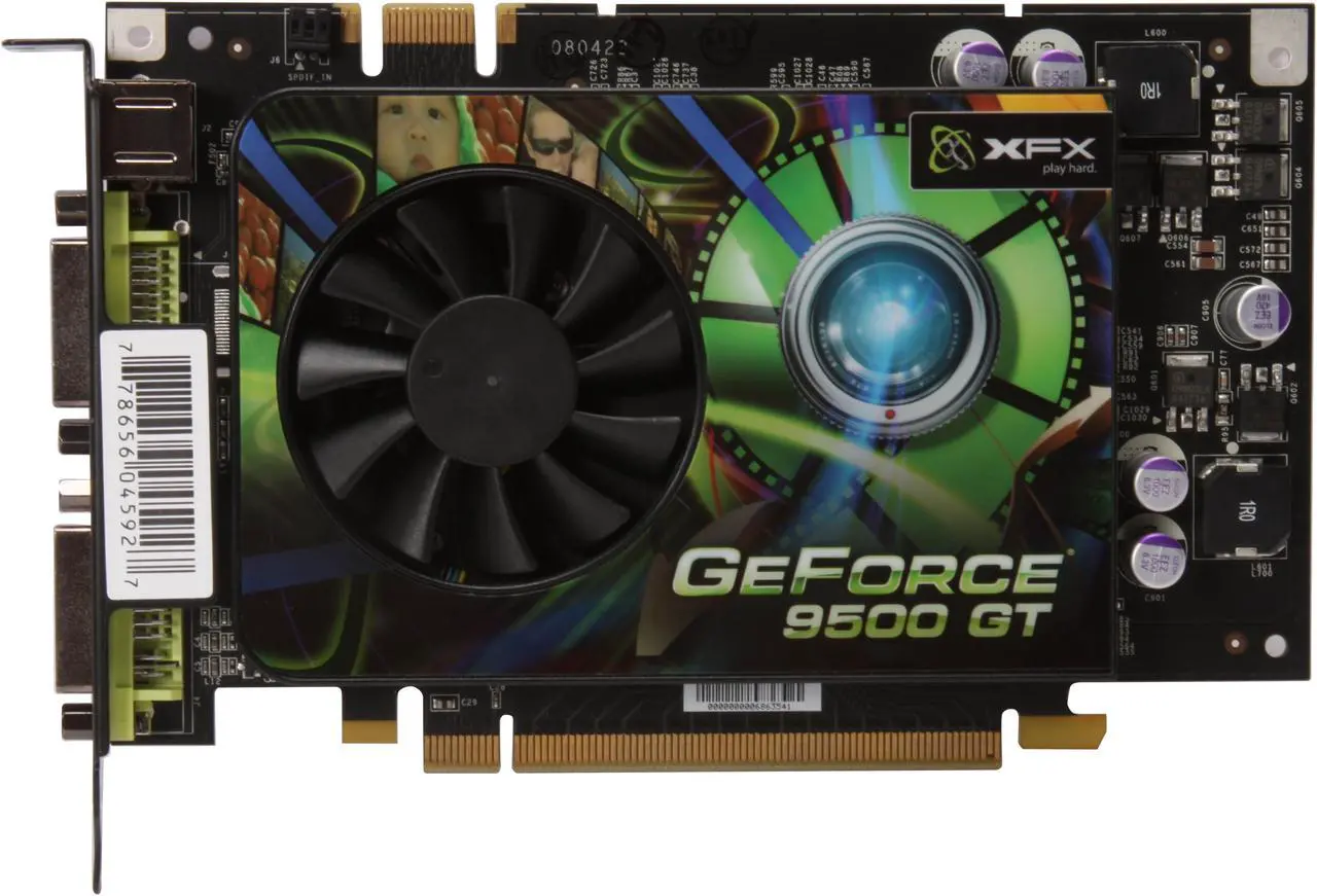 Alt view image 3 of 5 - XFX GeForce 9500 GT 512MB DDR3 PCI Express 2.0 x16 SLI Support Graphics Card PVT95GYDF3
