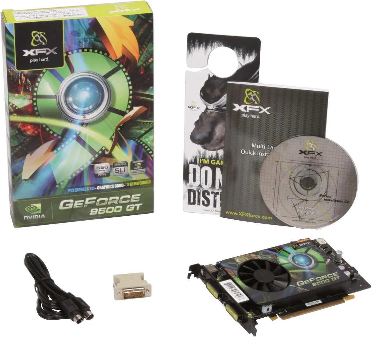 Alt view image 5 of 5 - XFX GeForce 9500 GT 512MB DDR3 PCI Express 2.0 x16 SLI Support Graphics Card PVT95GYDF3