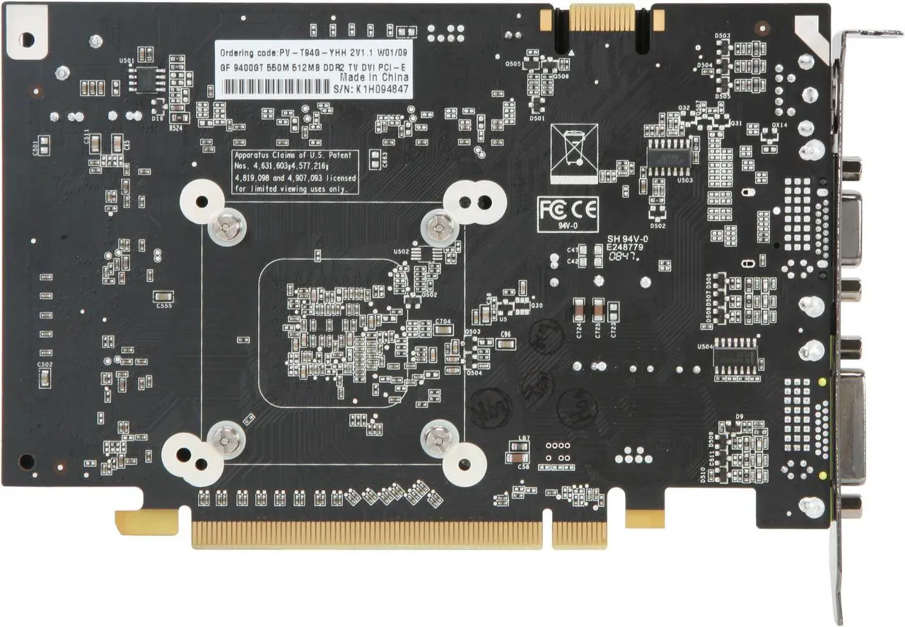Alt view image 4 of 4 - XFX GeForce 9400 GT 512MB DDR2 PCI Express 2.0 x16 Graphics Card PVT94GYHH2