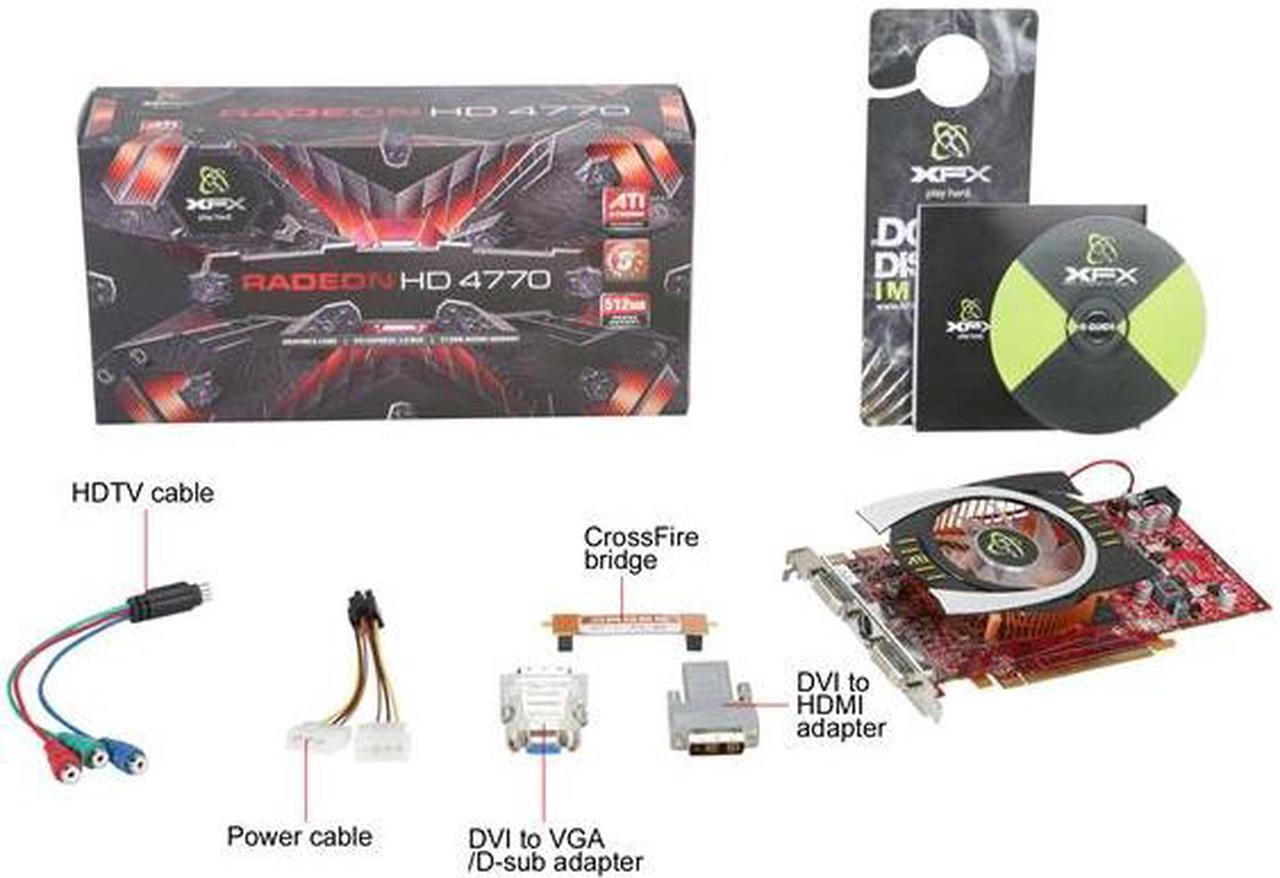 Alt view image 5 of 5 - XFX Radeon HD 4770 512MB GDDR5 PCI Express 2.0 x16 CrossFireX Support Graphics Card HD-477A-YDLC