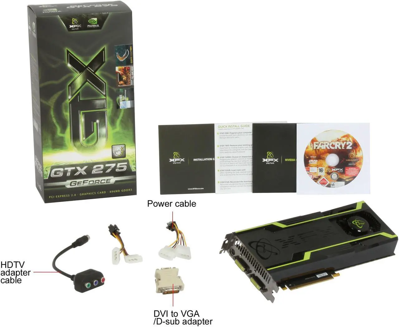 Alt view image 5 of 5 - XFX GeForce GTX 275 896MB DDR3 PCI Express 2.0 x16 SLI Support Graphics Card GX275XAHFF