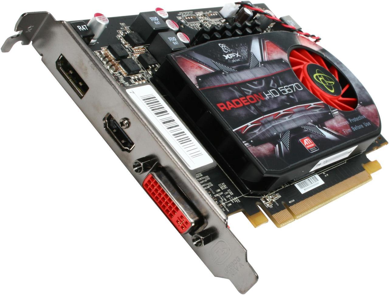 XFX Radeon HD 5670 (Redwood) 512MB DDR5 PCI Express 2.1 x16 CrossFireX Support Video Card w/ATI Eyefinity HD-567X-YNFC