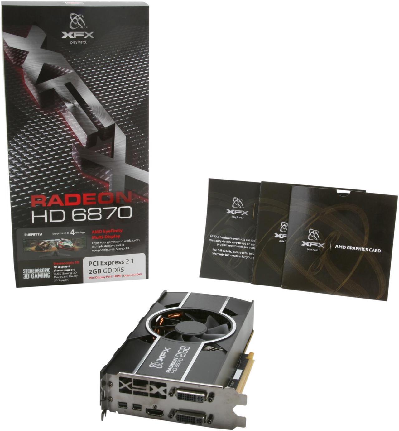 Alt view image 6 of 6 - XFX Radeon HD 6870 2GB GDDR5 PCI Express 2.1 x16 CrossFireX Support Graphics Card HD-687X-CNFC