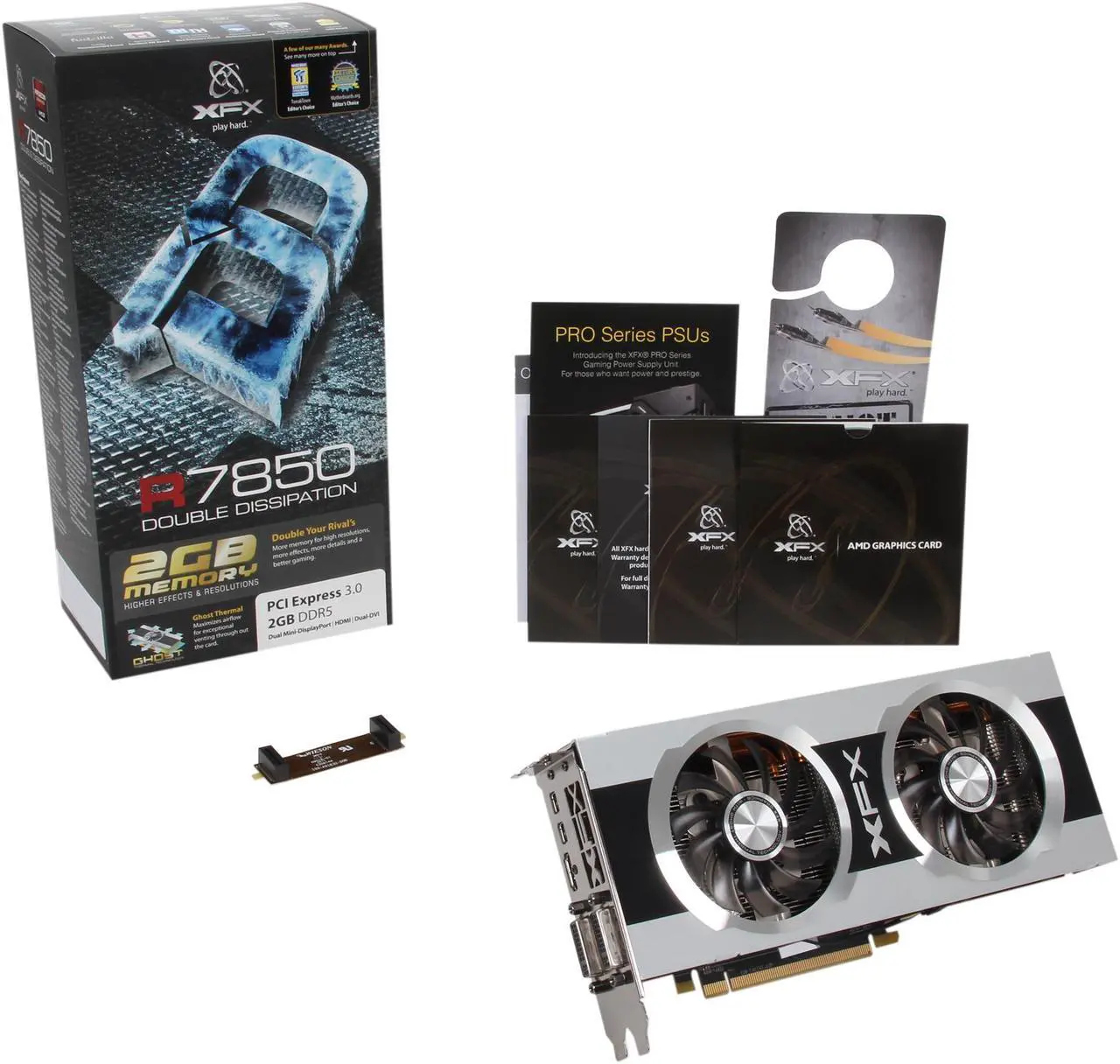 Alt view image 6 of 6 - XFX Double D Radeon HD 7850 2GB GDDR5 PCI Express 3.0 x16 CrossFireX Support Graphics Card FX-785A-CDFC