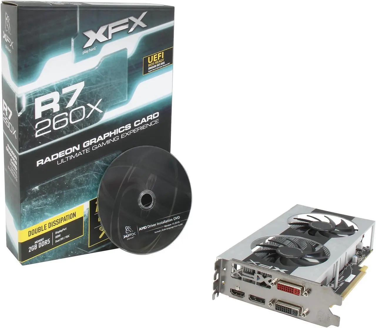 Alt view image 7 of 6 - XFX Radeon R7 260X 2GB DDR5 PCI Express 3.0 x16 CrossFireX Support Graphics Card R7-260X-CDF4