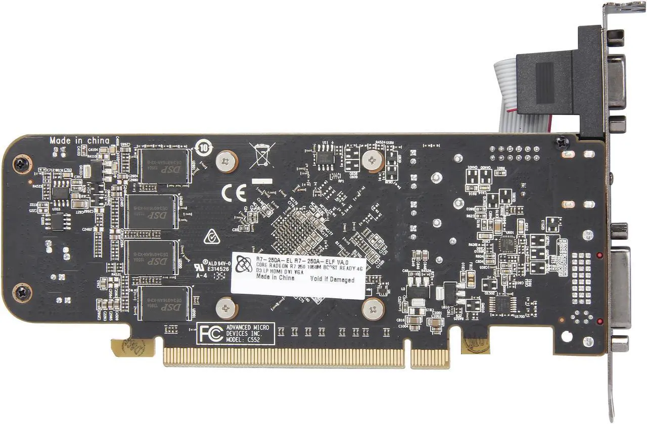 Alt view image 5 of 5 - XFX Core Edition Radeon R7 250 4GB DDR3 PCI Express 3.0 CrossFireX Support Low Profile Ready Graphics Card R7-250A-ELF4
