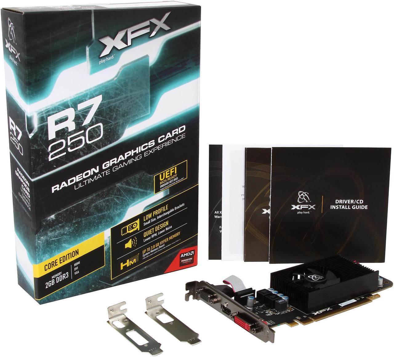 Alt view image 6 of 5 - XFX Core Edition Radeon R7 250 2GB DDR3 PCI Express 3.0 CrossFireX Support Low Profile Ready Graphics Card R7-250A-CLF4