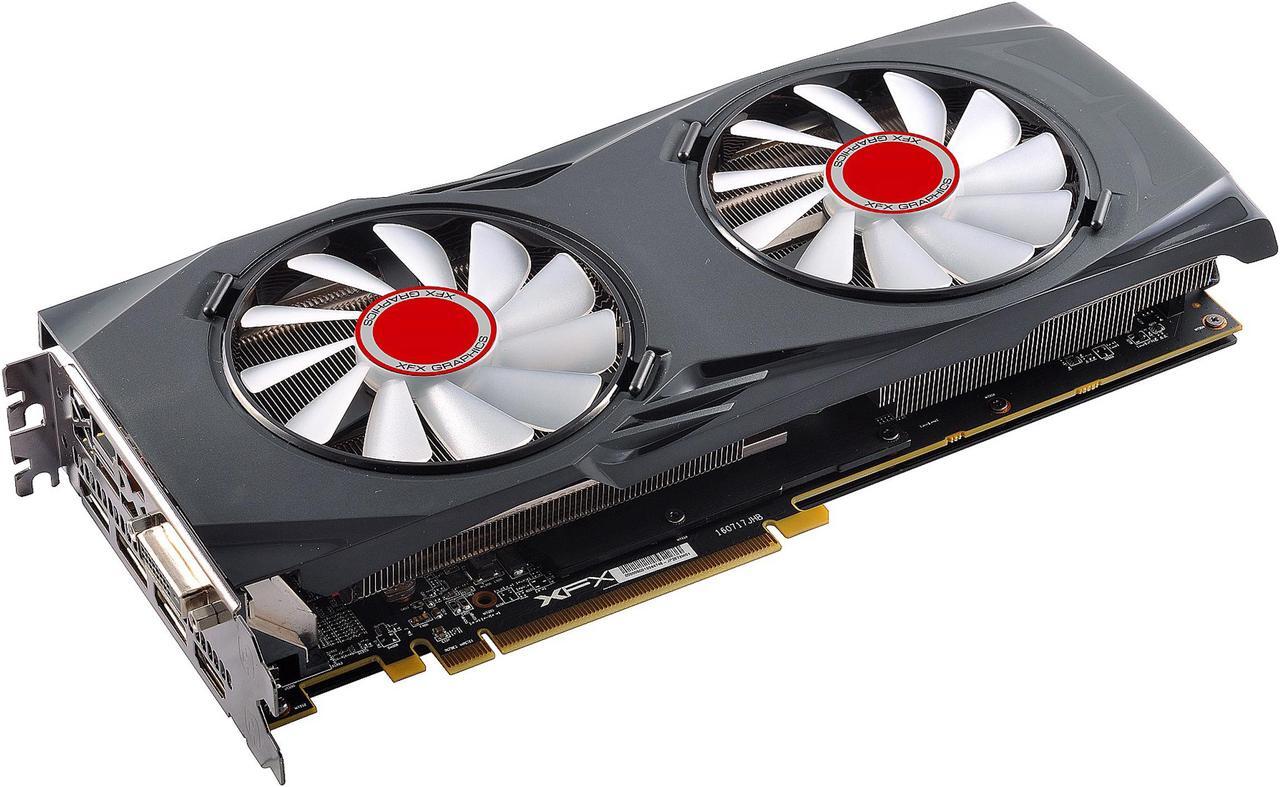 Main image of XFX GTR-S Black Edition Radeon RX 580 DirectX 12 RX-580A8DBW6 8GB OC+ 1450 MHz White LED Fans and XFX Backplate 256-Bit DDR5 PCI Express 3.0 CrossFireX Support Video Card