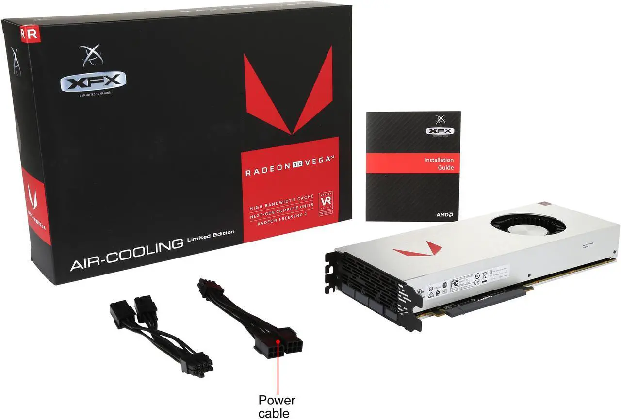 Alt view image 7 of 6 - XFX Radeon RX VEGA 64 DirectX 12 RX-VEGMTSFX6 8GB 2048-Bit HBM2 PCI Express 3.0 CrossFireX Support Video Card Air Cooler (Silver Design)