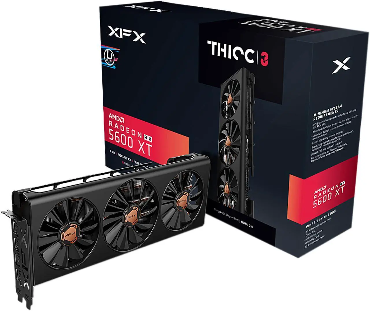 Alt view image 4 of 4 - XFX Radeon RX 5600 XT THICC III PRO - RX-56XT6TF48 Video Card - 14GBPS 6GB BOOST UP TO 1750M D6 3xDP HDMI