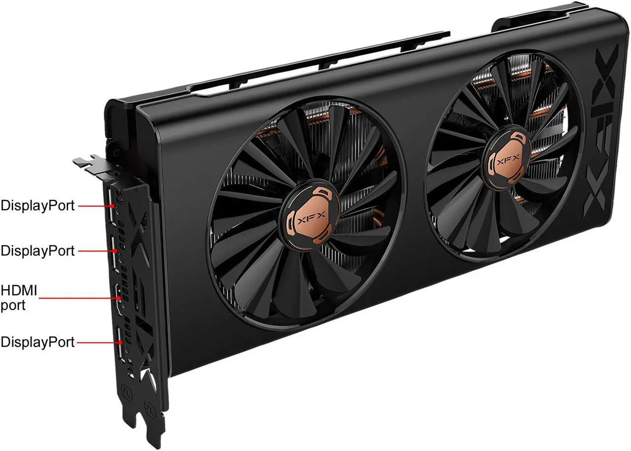 Alt view image 2 of 4 - XFX Radeon RX 5600 XT RX-56XT6DF46 Video Card THICC II PRO-14GBPS 6GB BOOST UP TO 1620M D6  3xDP HDMI