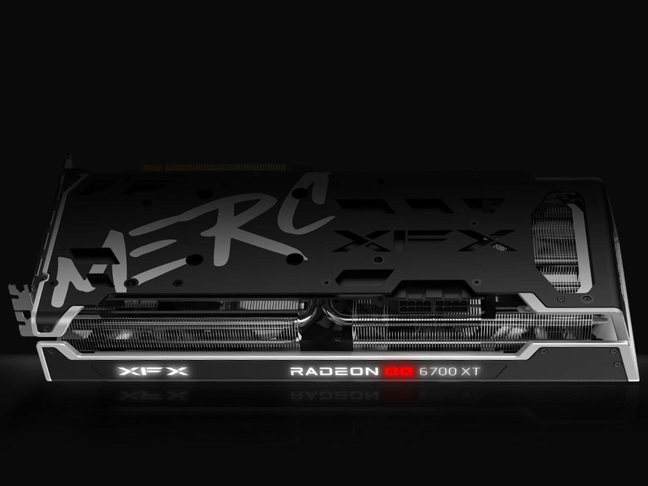 Alt view image 7 of 8 - XFX SPEEDSTER MERC319 AMD Radeon RX 6700 XT BLACK Gaming Graphics Card with 12GB GDDR6 HDMI 3xDP, AMD RDNA 2 (RX-67XTYTBDP)