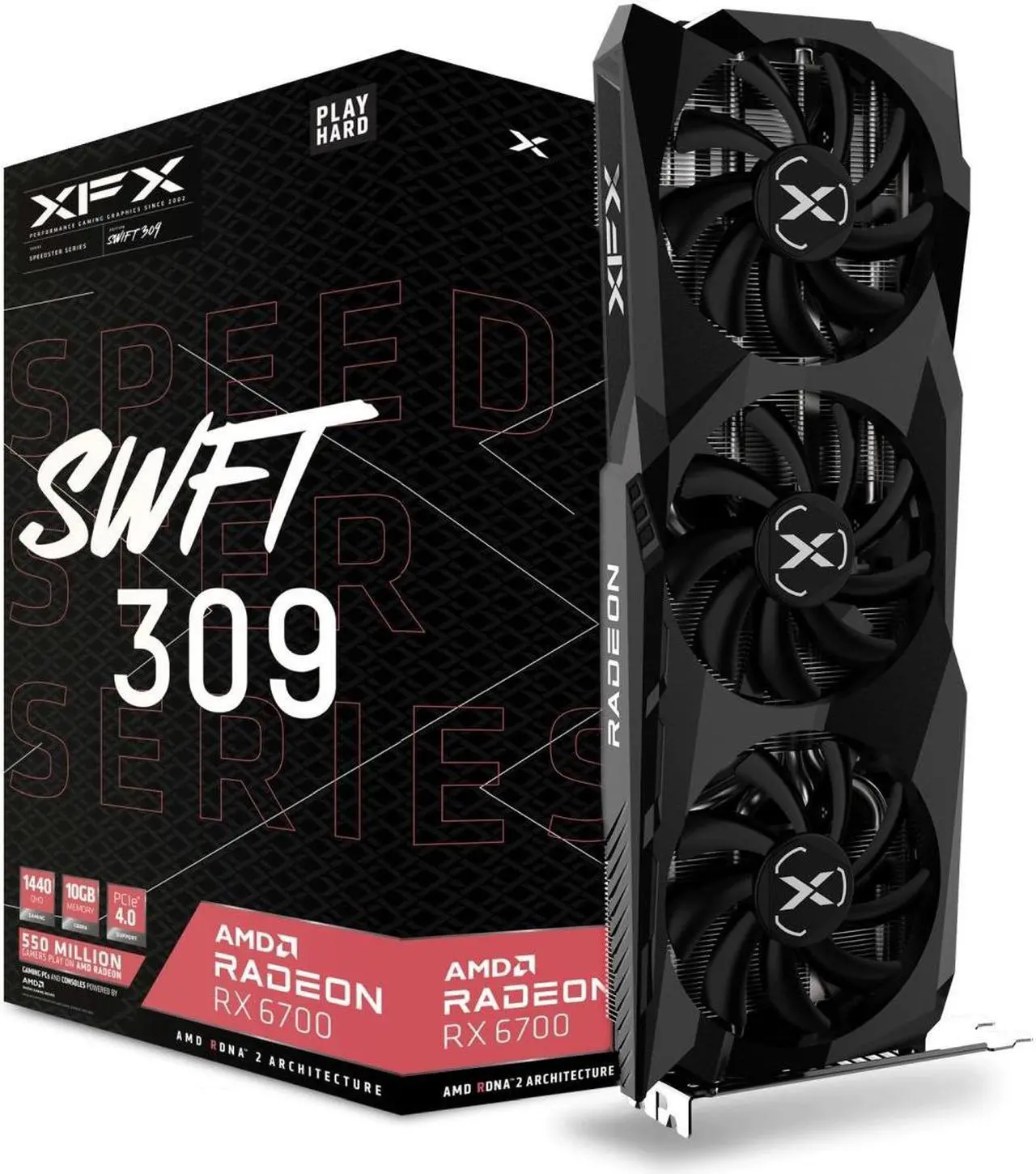 Alt view image 7 of 7 - XFX SPEEDSTER SWFT309 AMD Radeon RX 6700 CORE Gaming Graphics Card with 10GB 160-Bit GDDR6, AMD RDNA 2, RX-67XLKWFDV