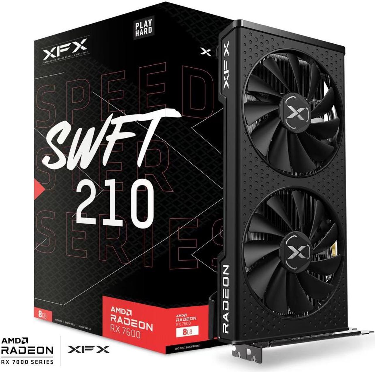 Alt view image 7 of 7 - XFX SPEEDSTER SWFT210 RADEON RX 7600 CORE Gaming Graphics Card RX-76PSWFTFY