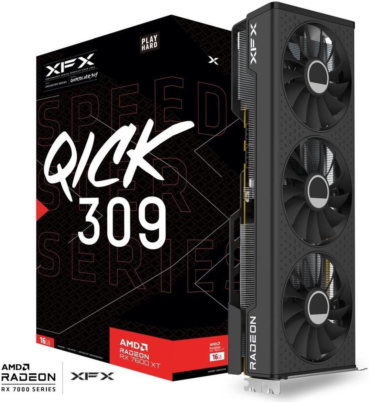 Alt view image 9 of 9 - XFX Speedster QICK309 Radeon RX 7600 XT 16GB Video Card RX-76TQICKBP