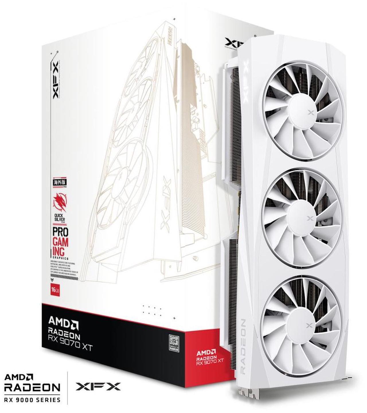 Alt view image 5 of 5 - XFX Quicksilver AMD Radeon RX 9070XT RNDA 4 16GB 256-Bit GDDR6 PCI-Express 5.0 RDNA 4 White Gaming Graphics Card RX-97TQICKW9