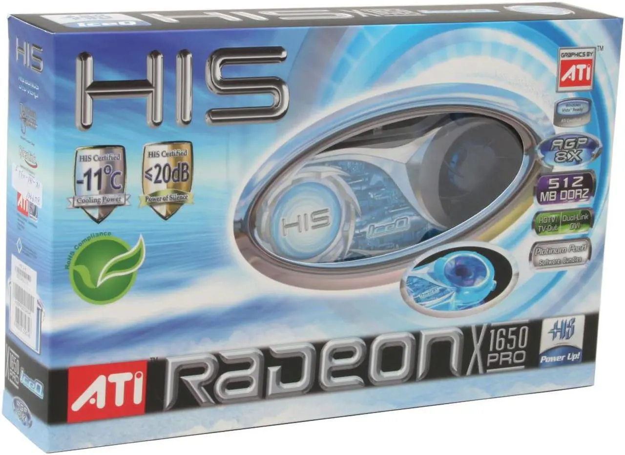 Alt view image 6 of 6 - HIS Radeon X1650PRO 512MB GDDR2 AGP 4X/8X Graphics Card H165PRQ512AN-R