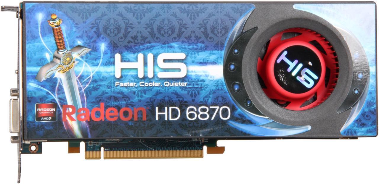 Alt view image 3 of 6 - HIS Radeon HD 6870 1GB GDDR5 PCI Express 2.1 x16 CrossFireX Support Video Card with Eyefinity H687F1G2M