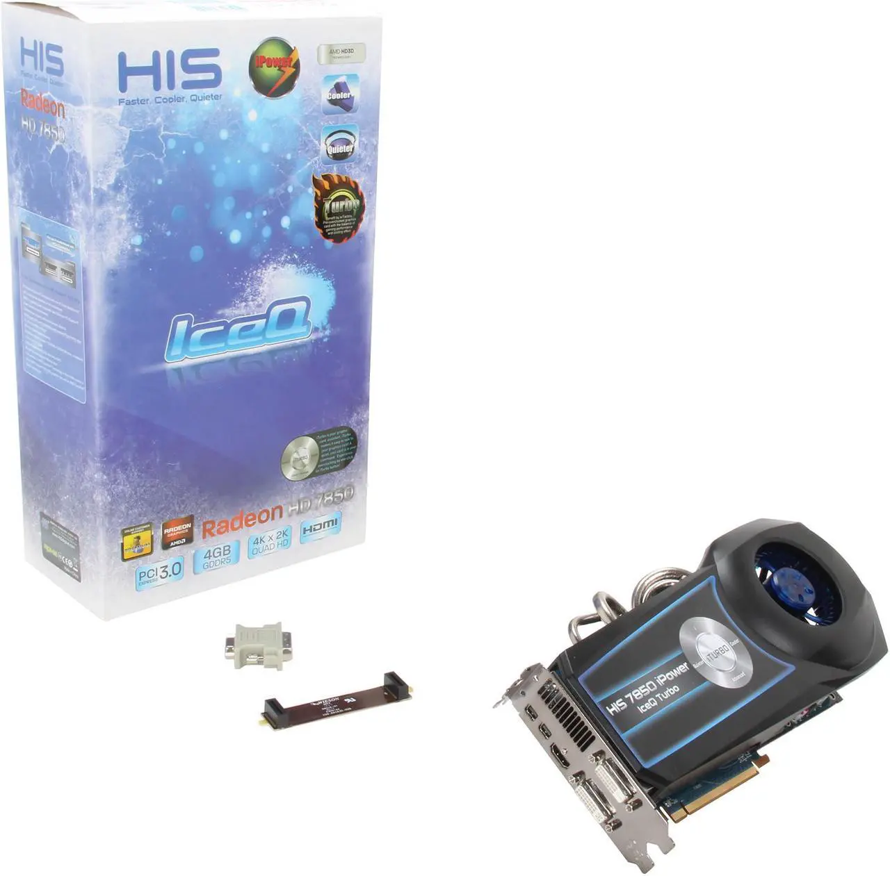 Alt view image 6 of 6 - HIS IceQ Radeon HD 7850 4GB GDDR5 PCI Express 3.0 x16 CrossFireX Support Graphics Card H785QT4G2M
