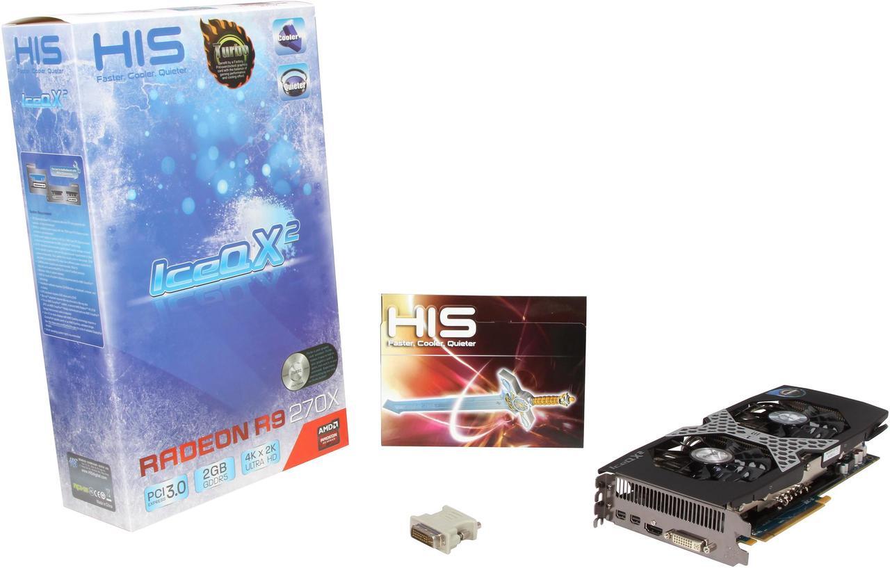 Alt view image 6 of 6 - HIS IceQ X² Turbo Boost Clock Radeon R9 270X 2GB GDDR5 PCI Express 3.0 x16 CrossFireX Support Graphics Card H270XQMT2G2