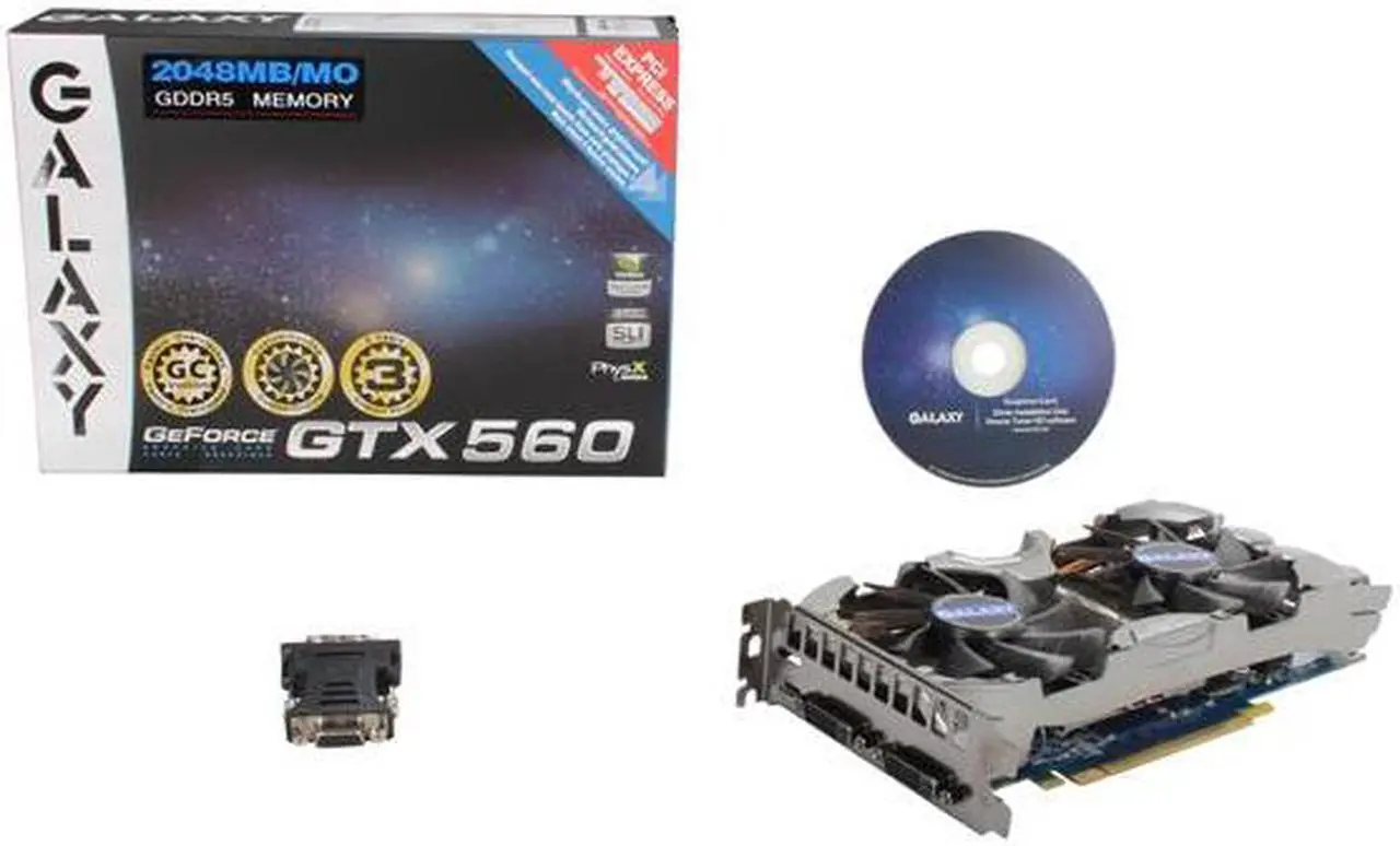 Alt view image 6 of 6 - Galaxy 56NPH6HS4IXX GeForce GTX 560 (Fermi) GC 2GB 256-bit GDDR5 PCI Express 2.0 x16 HDCP Ready SLI Support Video Card