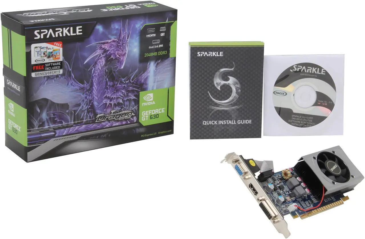 Alt view image 5 of 5 - SPARKLE GeForce GT 630 2GB DDR3 PCI Express 2.0 x16 Graphics Card 700006