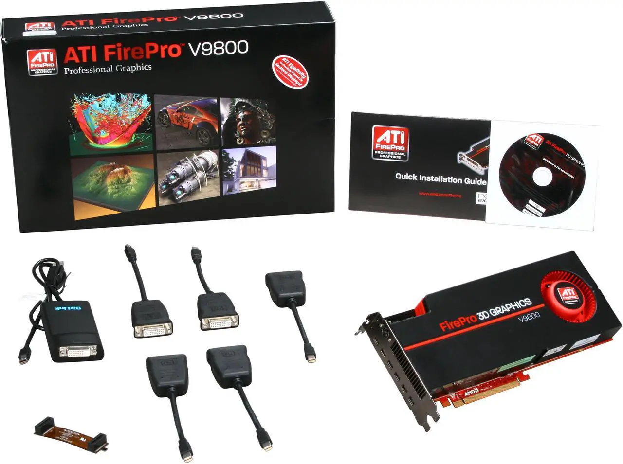 Alt view image 6 of 6 - AMD FirePro V9800 100-505602 4GB 256-bit GDDR5 PCI Express 2.1 x16 CrossFire Supported Graphics Card