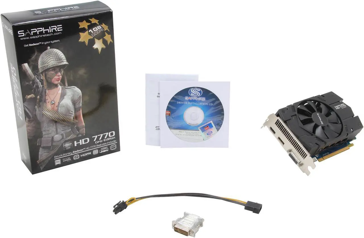 Alt view image 6 of 6 - SAPPHIRE Radeon HD 7770 1GB GDDR5 PCI Express 3.0 x16 CrossFireX Support Graphics Card 100358L