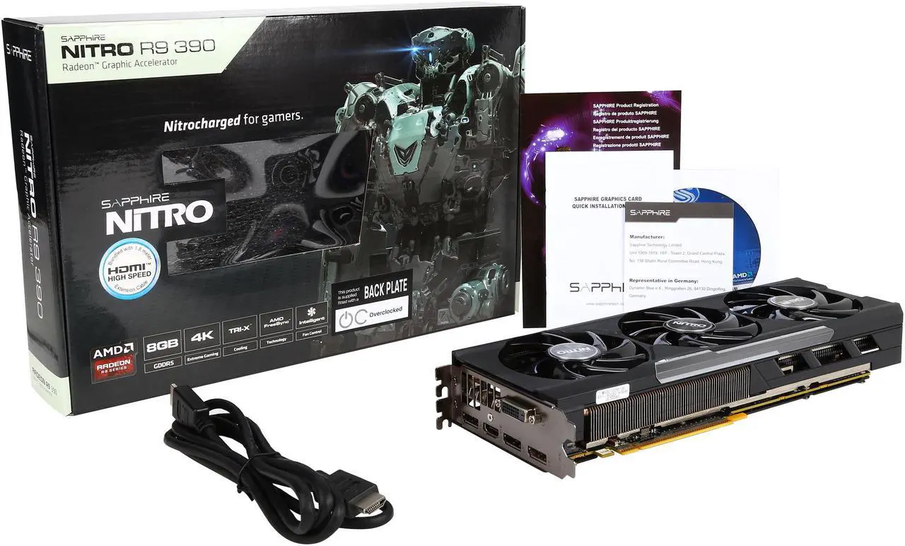 Alt view image 7 of 6 - SAPPHIRE NITRO Radeon R9 390 8GB GDDR5 PCI Express 3.0 x16 Graphics Card 100382NTOC-2L
