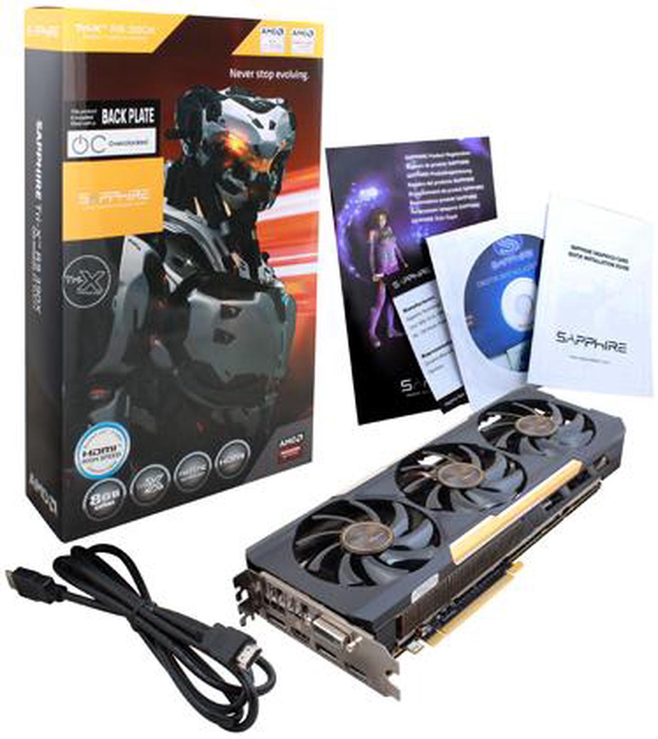 Alt view image 6 of 6 - SAPPHIRE Tri-X Radeon R9 390X 8GB GDDR5 PCI Express 3.0 CrossFireX Support OC Version w/ backplate (UEFI) Video Card 100381OC-2L