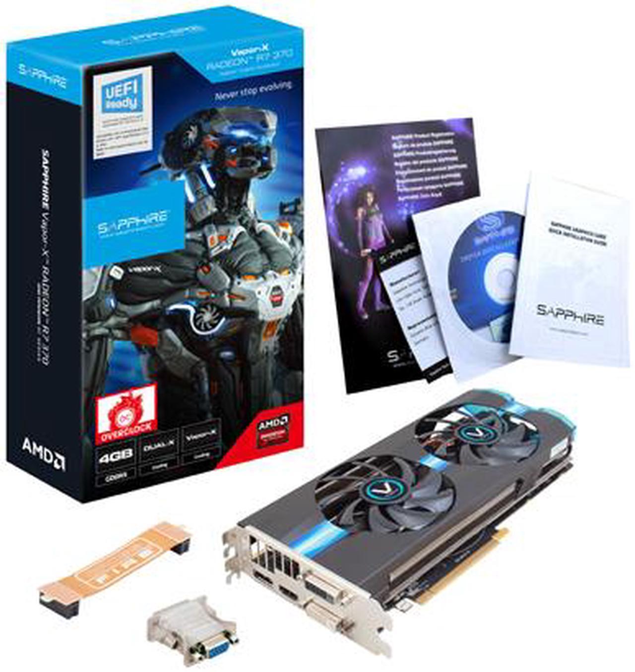 Alt view image 5 of 5 - SAPPHIRE Vapor-X Radeon R7 370 4GB GDDR5 PCI Express 3.0 CrossFireX Support Graphics Card 100386VXL