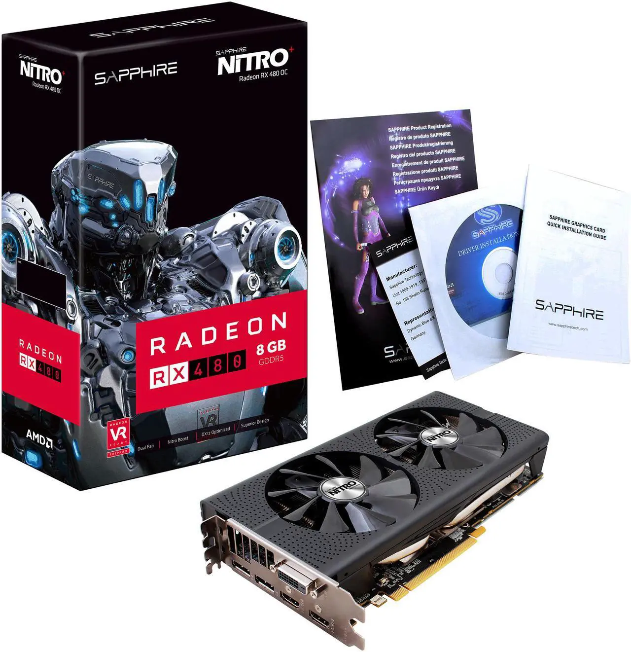 Alt view image 6 of 6 - SAPPHIRE NITRO+ Radeon RX 480 8GB GDDR5 PCI Express 3.0 x16 Graphics Card 100406NT+8GOCL