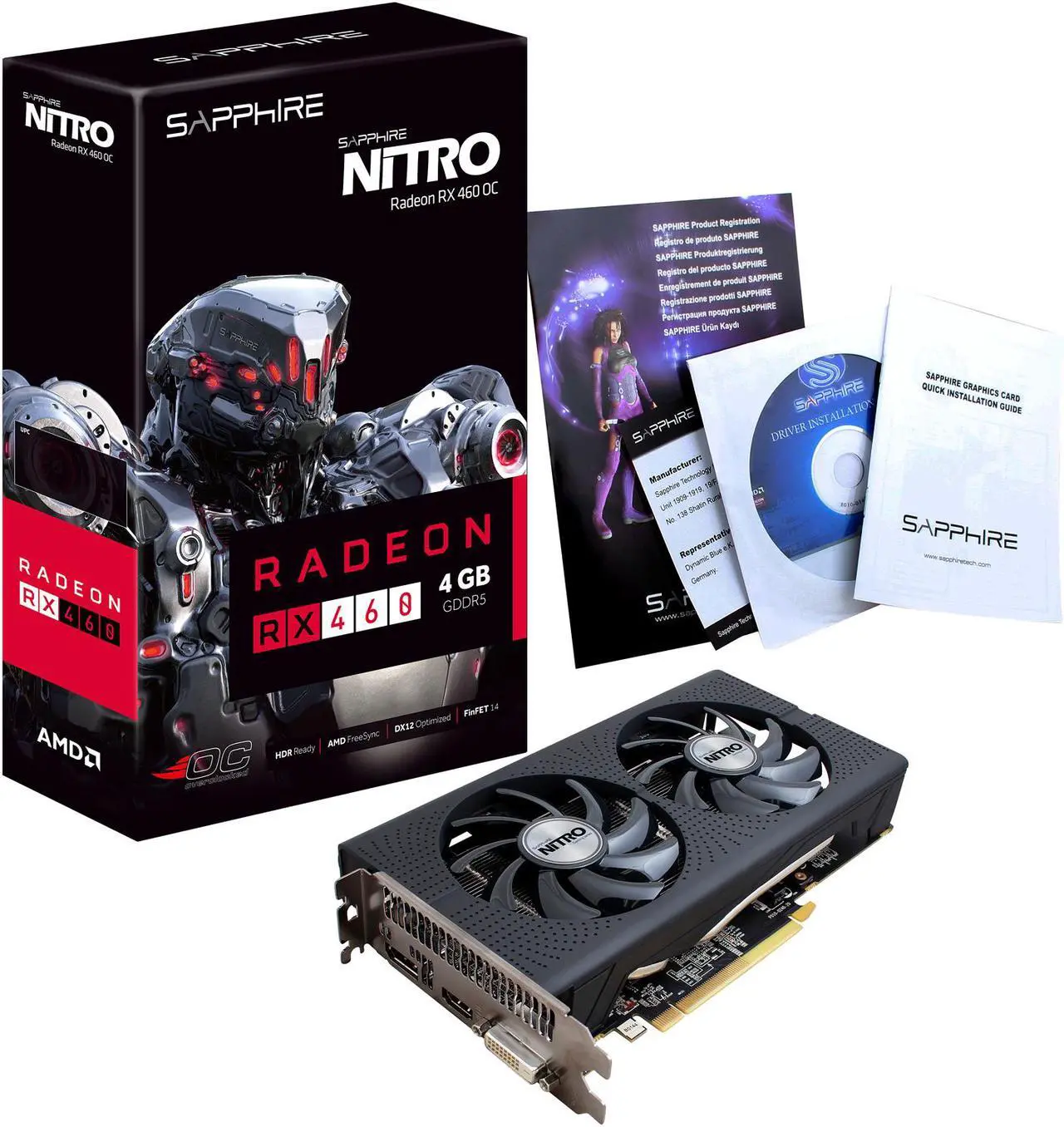 Alt view image 6 of 6 - SAPPHIRE NITRO Radeon RX 460 4GB GDDR5 PCI Express 3.0 CrossFireX Support Graphics Card 100409NT-4GOCL