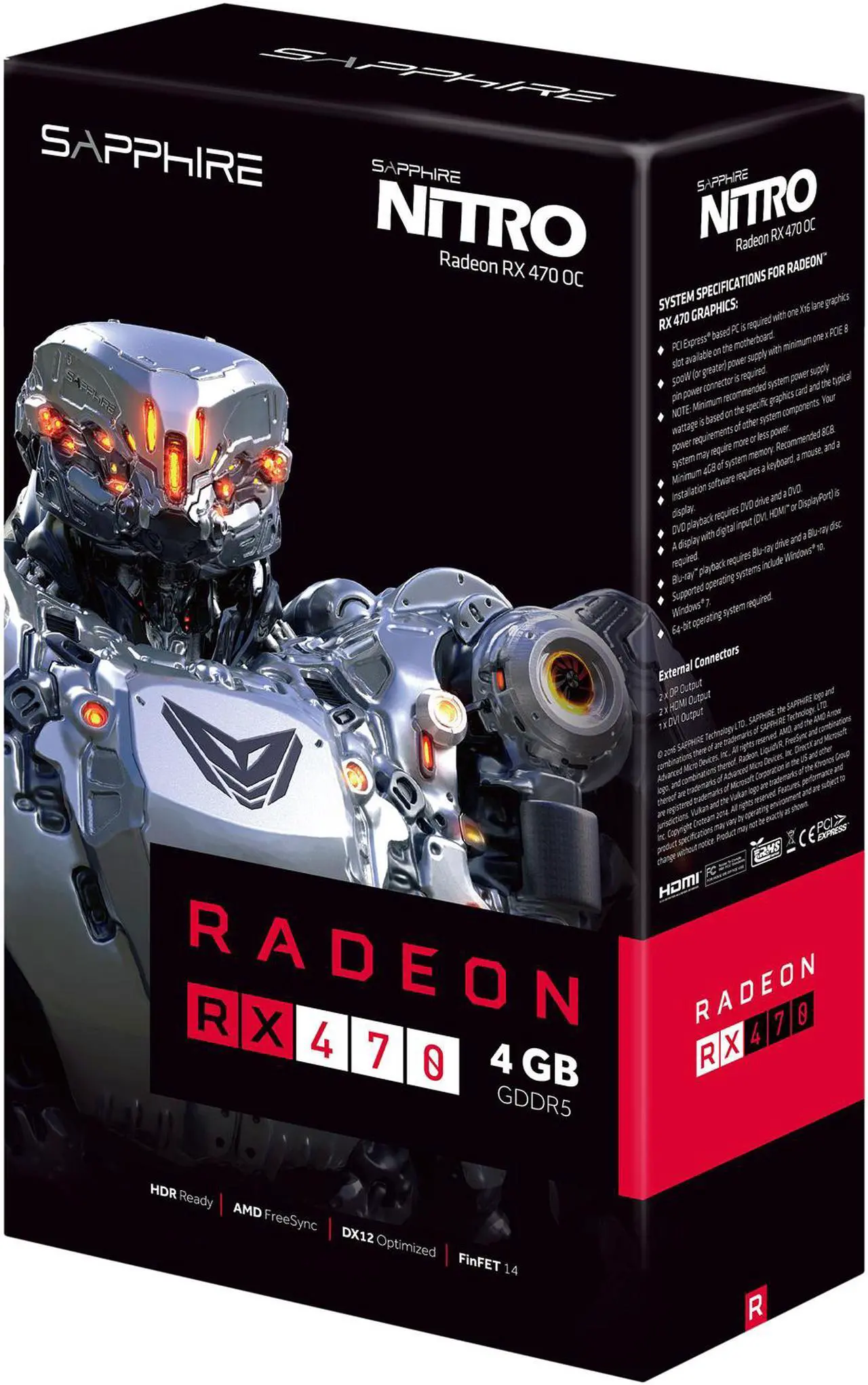 Alt view image 4 of 4 - SAPPHIRE NITRO Radeon RX 470 4GB GDDR5 PCI Express 3.0 CrossFireX Support Graphics Card 100407NT4GOCL