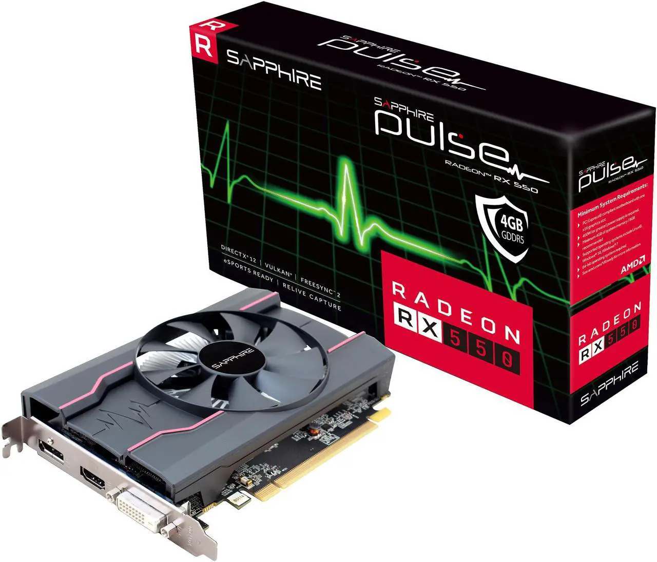 Alt view image 6 of 7 - SAPPHIRE Radeon RX 550 DirectX 12 100414P4GL 4GB 128-Bit GDDR5 Video Card