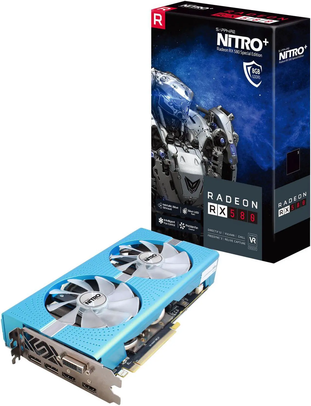 Alt view image 5 of 5 - Sapphire Radeon NITRO+ RX 580 8GB GDDR5 PCI-E Dual HDMI / DVI-D / Dual DP w/ Backplate SPECIAL EDITION (UEFI), 100411NT+8GSEL
