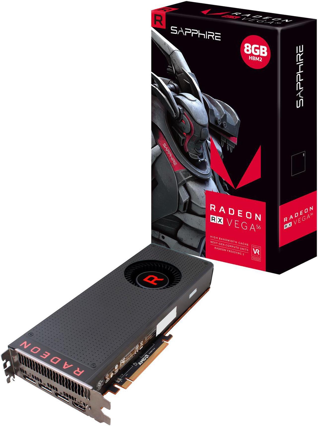 Alt view image 6 of 7 - SAPPHIRE Radeon RX Vega 56 8GB HBM2 CrossFireX Support ATX Graphics Card 100420L