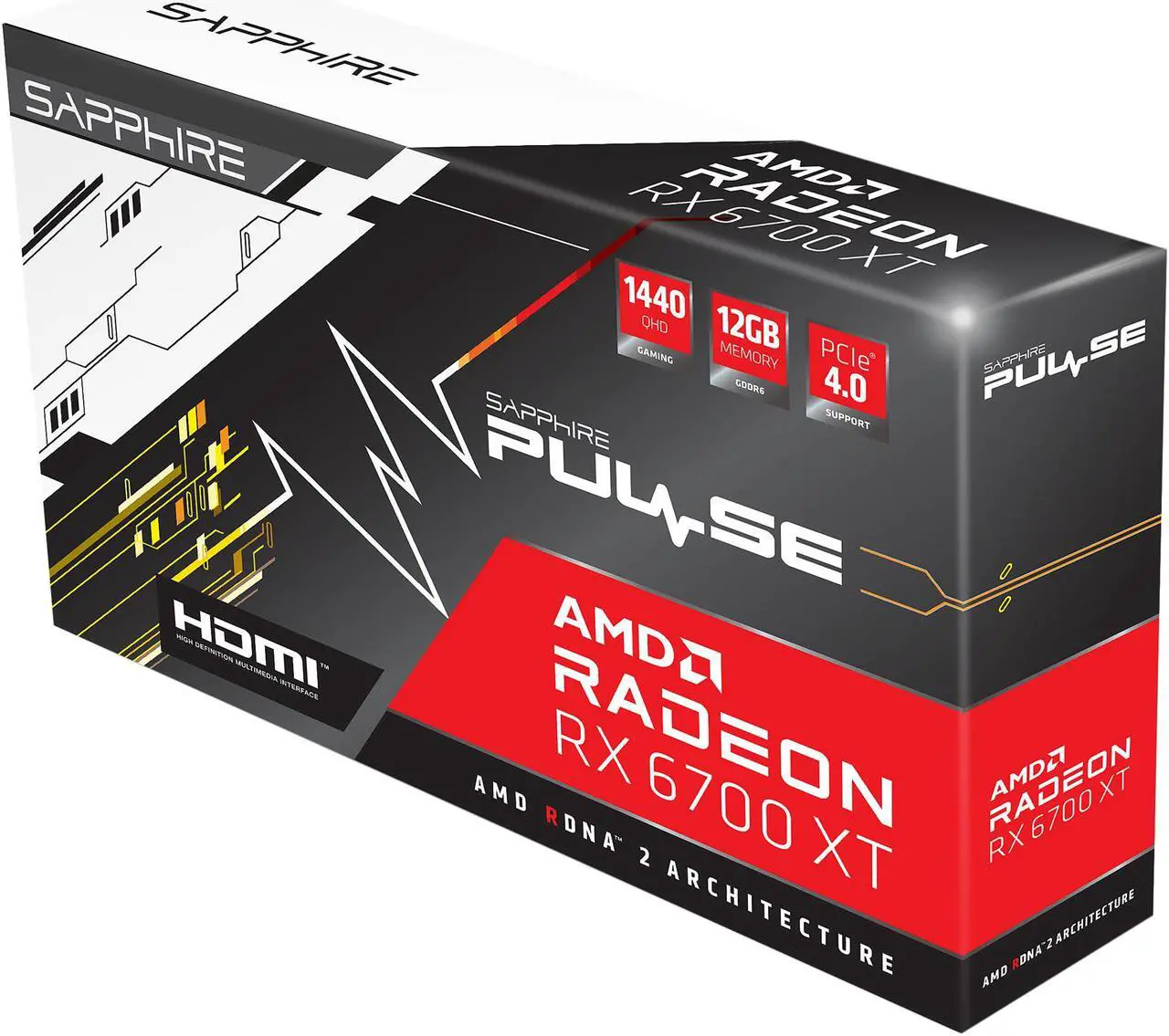 Alt view image 10 of 10 - Sapphire Pulse AMD Radeon RX 6700 XT Gaming 12GB GDDR6 HDMI / Triple DP (11306-02-20G)