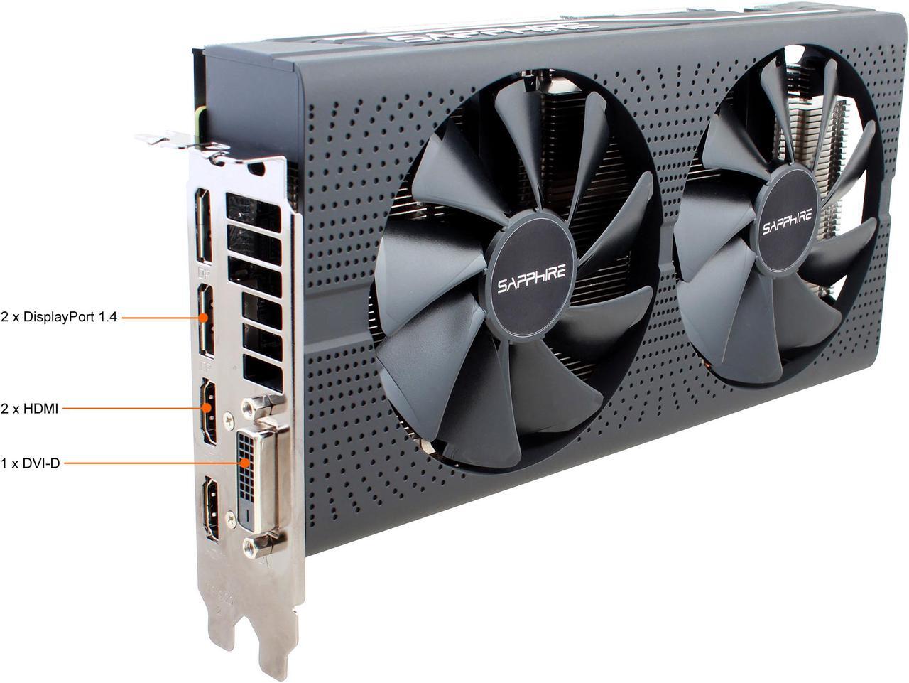 Alt view image 4 of 9 - SAPPHIRE PULSE Radeon RX 580 8GB GDDR5 PCI Express 3.0 x16 CrossFireX Support ATX Graphics Card 11265-05-20T