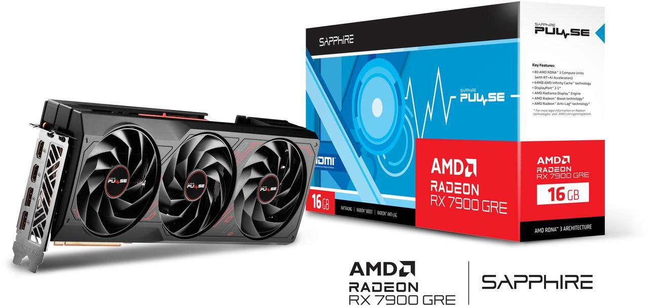 Alt view image 7 of 7 - SAPPHIRE PULSE Radeon RX 7900 GRE 16GB GDDR6 PCI Express 4.0 x16 ATX Graphics Card 11325-04-20G