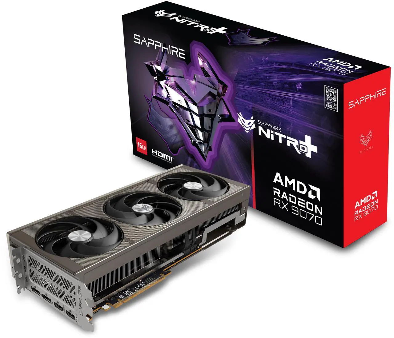 Alt view image 7 of 8 - SAPPHIRE NITRO+ Radeon RX 9070 16GB GDDR6 PCI Express 5.0 x16 ATX Graphics Card 11349-01-20G
