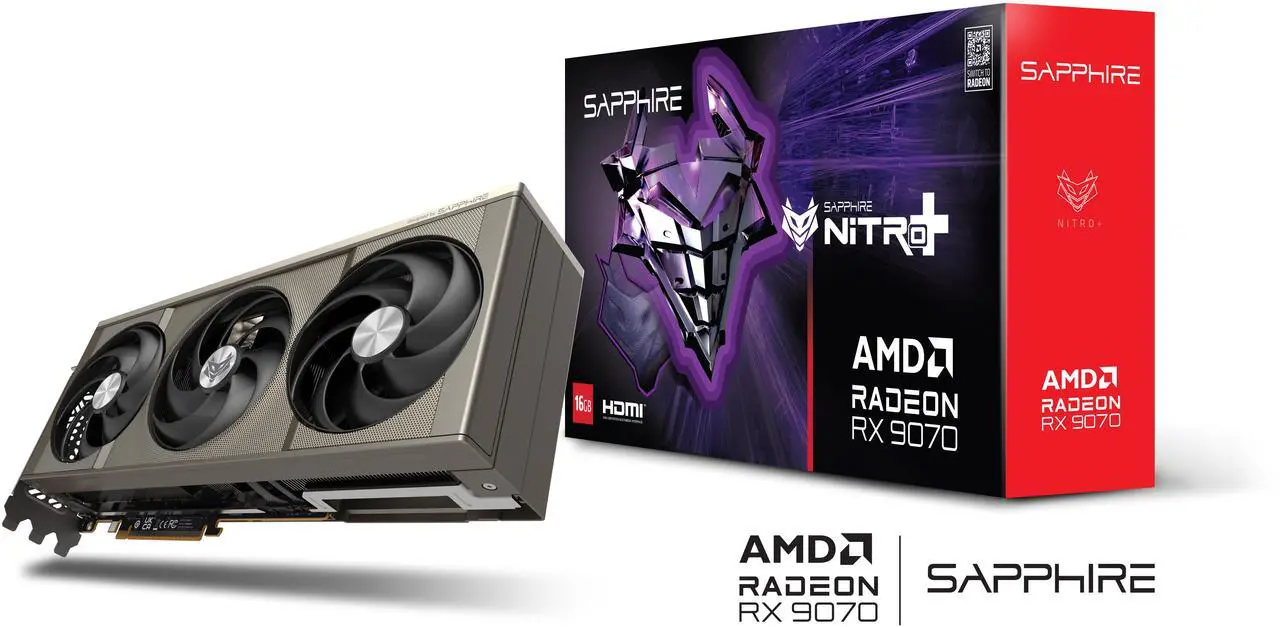 Alt view image 8 of 8 - SAPPHIRE NITRO+ Radeon RX 9070 16GB GDDR6 PCI Express 5.0 x16 ATX Graphics Card 11349-01-20G