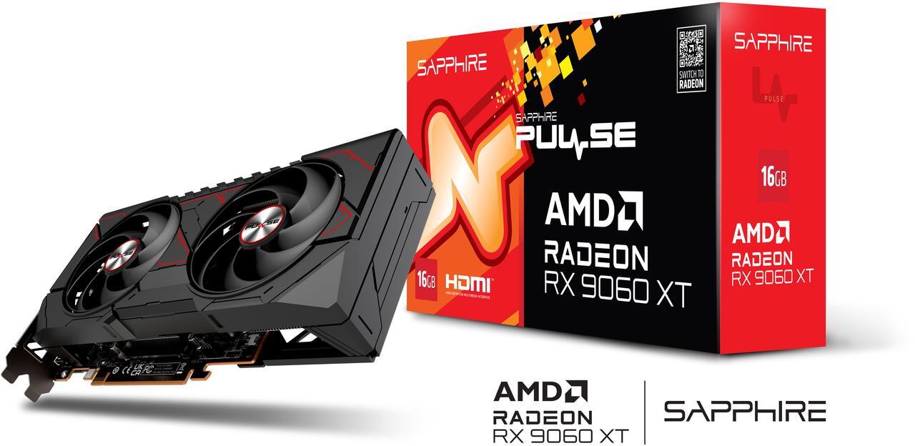 Alt view image 9 of 9 - SAPPHIRE PULSE Radeon RX 9060 XT 16GB GDDR6 PCI Express 5.0 x16 ATX Graphics Card 11350-03-20G