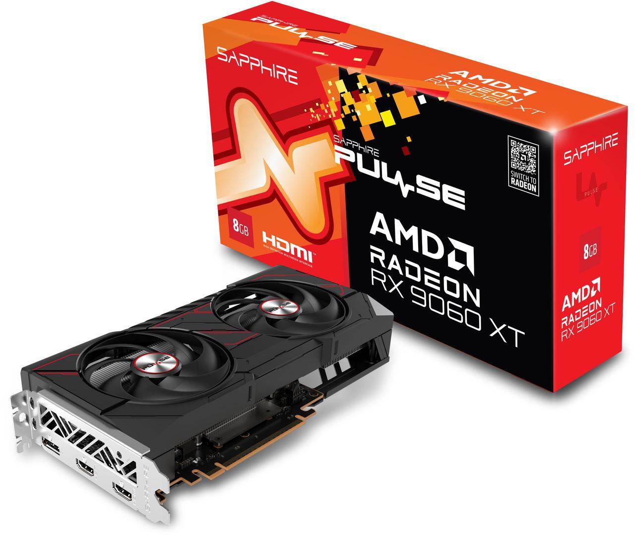 Alt view image 8 of 9 - SAPPHIRE PULSE Radeon RX 9060 XT 8GB GDDR6 PCI Express 5.0 x16 ATX Graphics Card 11350-04-20G